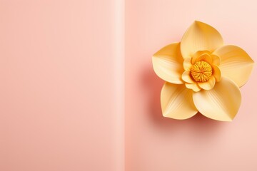 A bright abstract design featuring a daffodil, perfect for springtime events with its clean and fresh look.