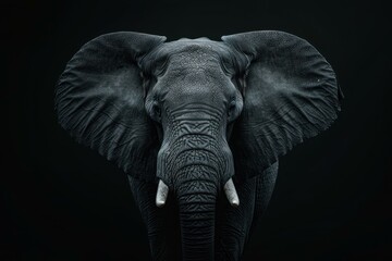 A striking marketing visual features a majestic elephant, emphasizing wildlife conservation efforts with a clean backdrop.