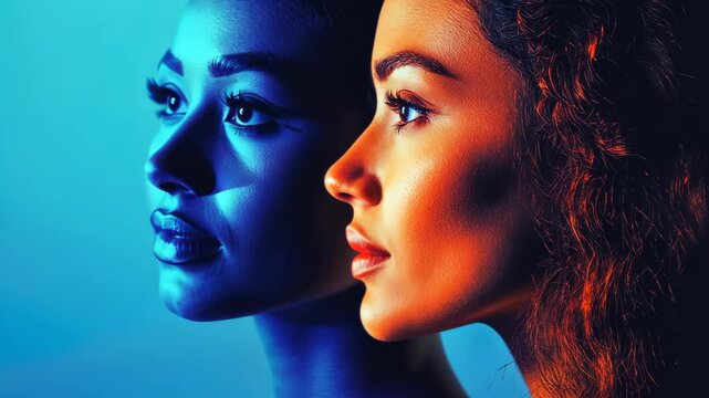 Two diverse women showcase interpersonal skills, emphasizing emotional intelligence and collaboration in a clean setting.