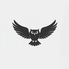 Obraz premium Majestic owl in flight, white background, design element