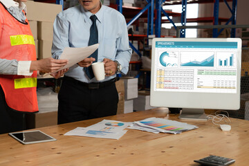 Spreadsheet document information financial startup concept. data and graphs in spreadsheet documents for online analysis project dashboard accounting digital snugly