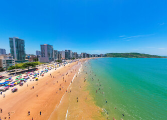 Imagem aérea de drone da praia do morro, condomínio Aldeia da Praia e Praia da Cerca em...
