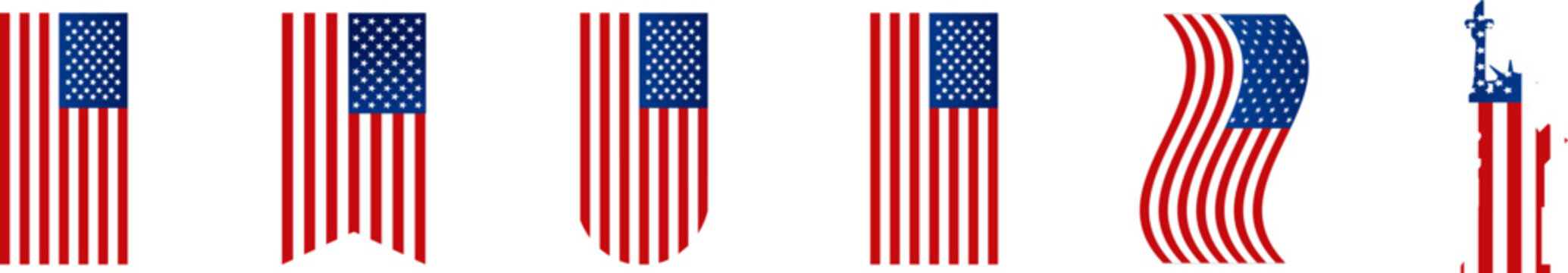 USA National Flag in Vertical Position &ndash; American Flag Hanging with Vertical Stripes