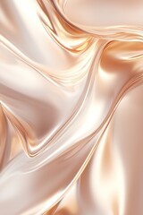 Elegant Liquid Metallic Texture in Champagne and Rose Gold, Glossy Abstract Wallpaper Design