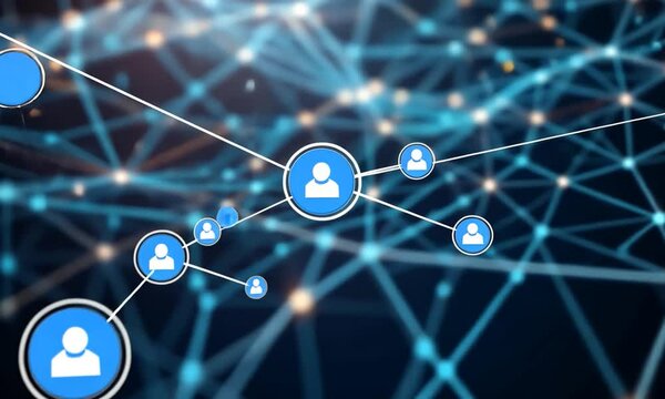 Digital marketing strategy visualizing technology and social media networks with apps