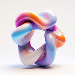 Abstract colorful 3D glossy knot.