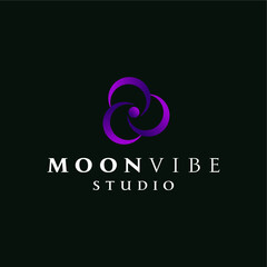 Moon logo design represents mystical elegance and innovative celestial inspiration, conveying a modern, professional brand identity corporate image editable vector.