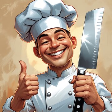 funny chef picture giving thumbs up