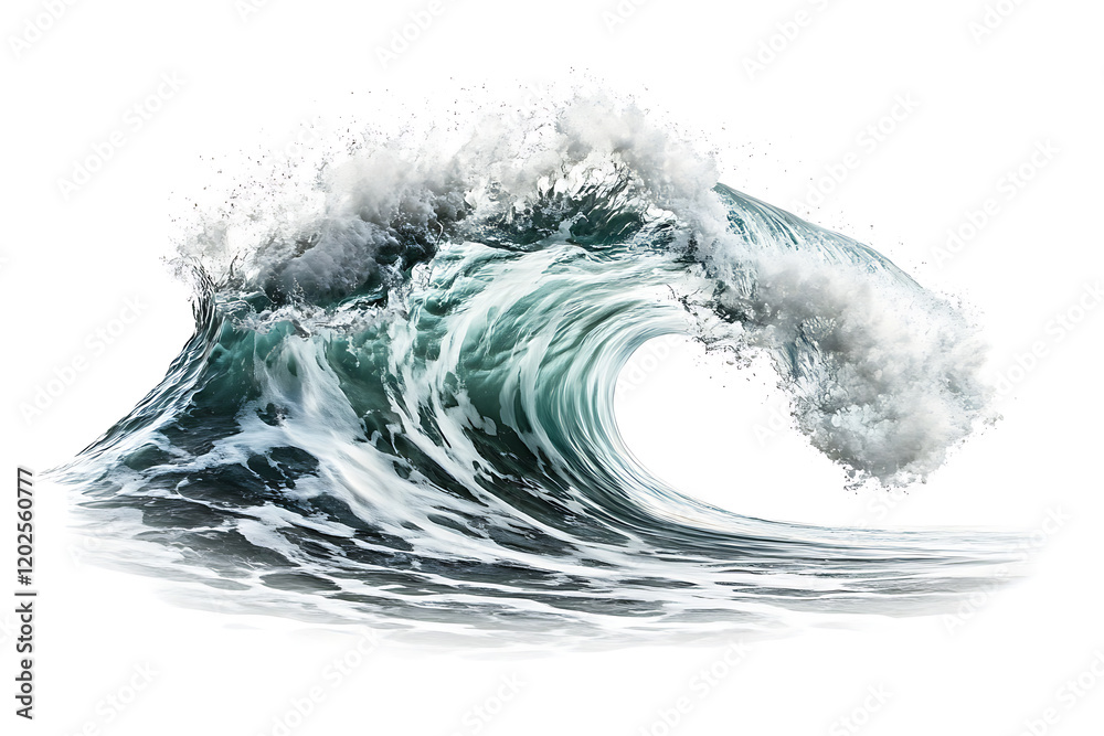 Poster water wave splashing isolated on a white background
