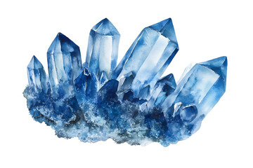 Fototapeta premium Watercolor fairy crystals isolated on a white background