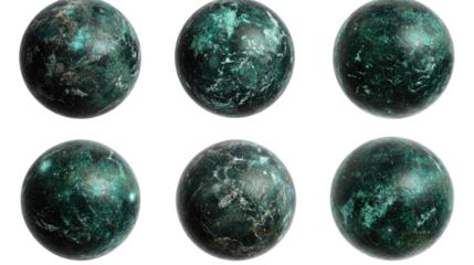 Green Planets on Transparent Background Generative AI