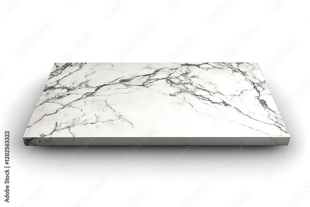 Poster white marble table top isolated on a white background