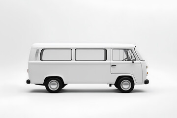 White minibus isolated on a white background