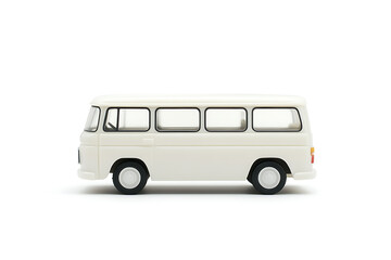 White minibus isolated on a white background