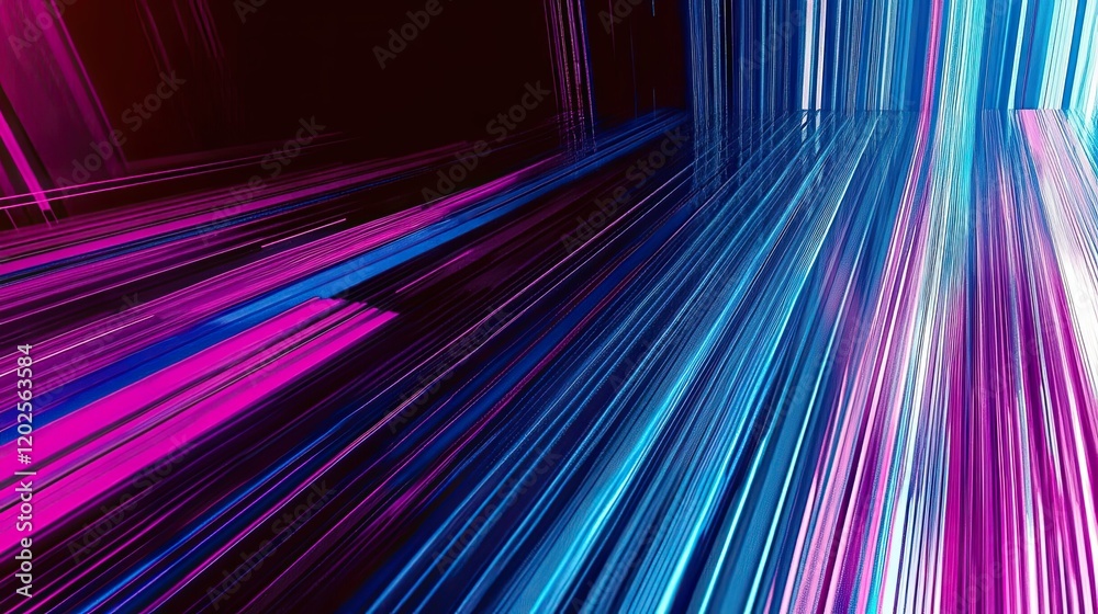 Poster futuristic text editor glowing with neon lines on a sleek black background at twilight