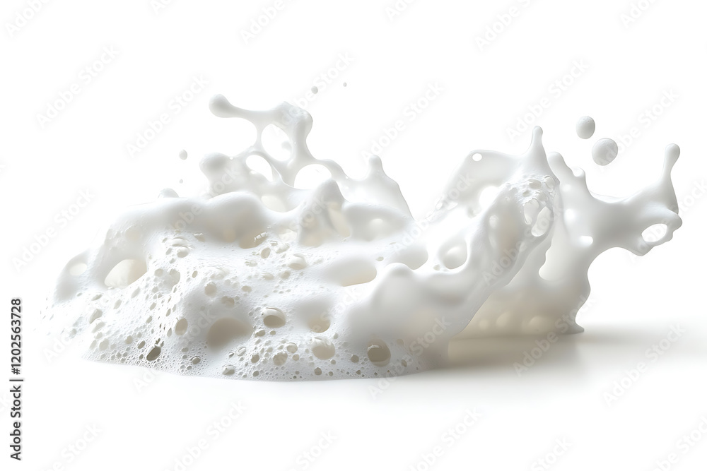 Poster white soap foam isolated on a white background