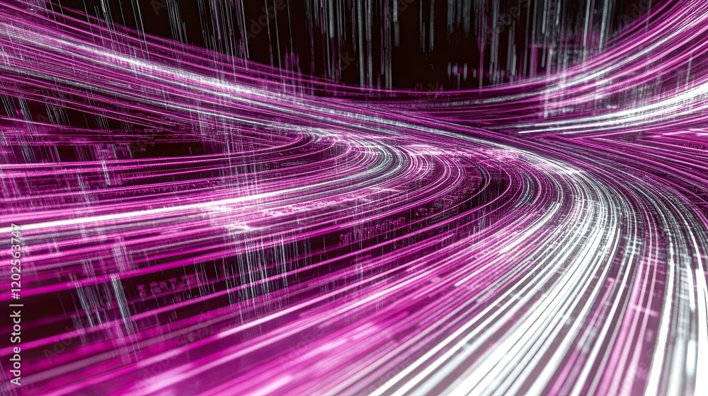 Poster Futuristic Text Editing Interface With Glowing Purple Lines on a Sleek Black Backdrop