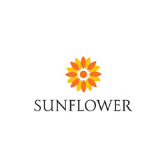 Sunflower logo design represents natural beauty and vibrant growth, conveying a modern, professional brand identity corporate image editable vector.