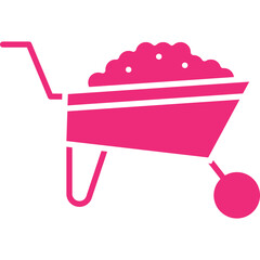 Wheelbarrow icon single vector illustration