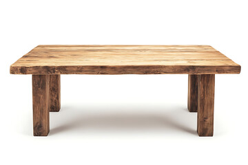 Wooden table isolated on a white background