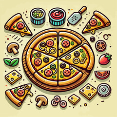 vector illustration of pizza