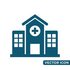 Simple Hospital Icon Design Template 