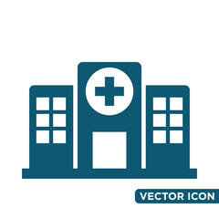 Simple Hospital Icon Design Template 