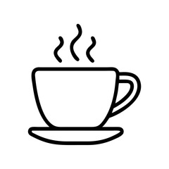 Coffee cup with steam on a white background