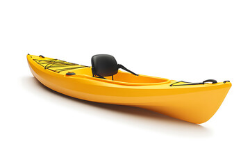 Yellow kayak isolated on a white background