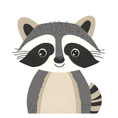 Cute cartoon raccoon illustration, perfect for children's books or greeting cards