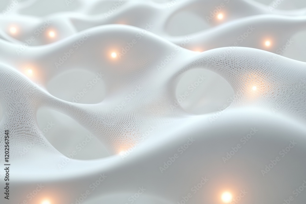 Aufkleber abstract white texture with glowing lights creating a serene and modern atmosphere in a minimalist s