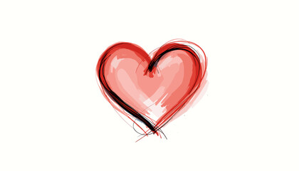 A vibrant, hand-drawn heart graphic perfect for Valentine's Day.