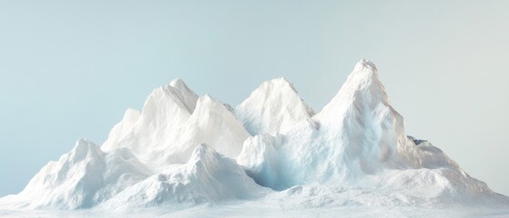 Obraz premium A majestic iceberg emerges from the sea, enveloped in soft mist, presenting an enigmatic, wondrous scene of natural elegance and icy grandeur.