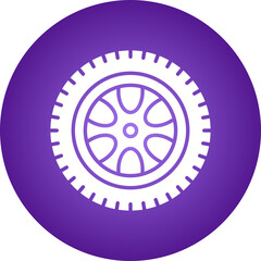 Wheel icon single vector illustration