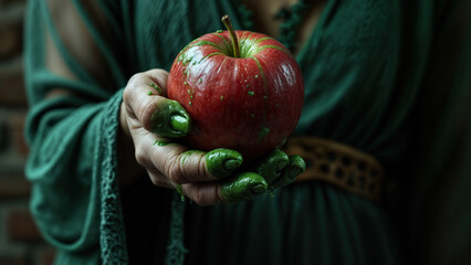 Witch Holding a Poison Apple