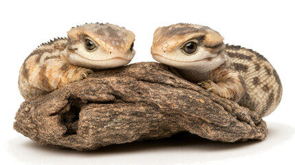 Naklejka premium Baby Dragons Perched on a Rocky Surface Generative AI