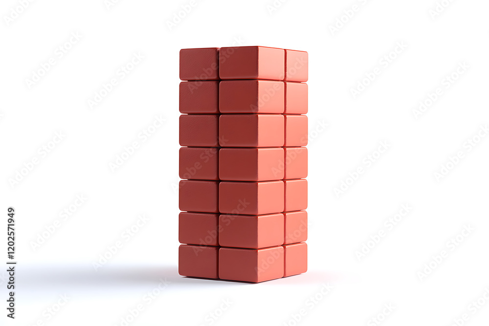Aufkleber stack of red bricks isolated on a white background