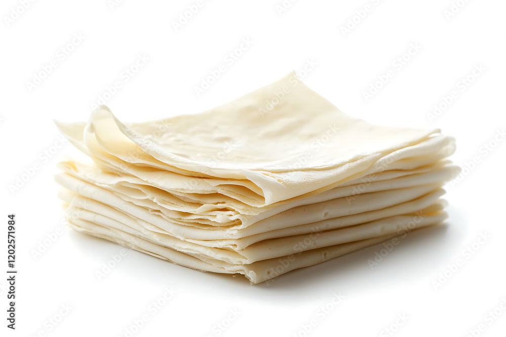 Poster stack of thin crepes isolated on a white background