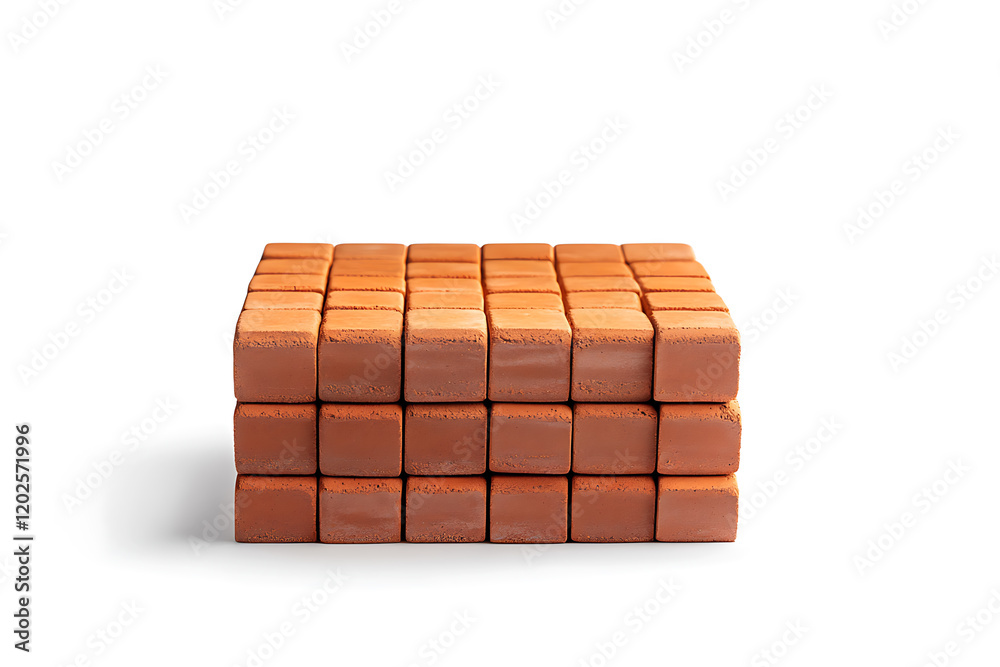 Aufkleber stack of red bricks isolated on a white background