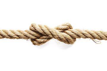 Fototapeta premium Tangled rope isolated on a white background