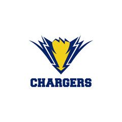 Letter c charger sports team basketball volleyball soccer logo design  vetor
