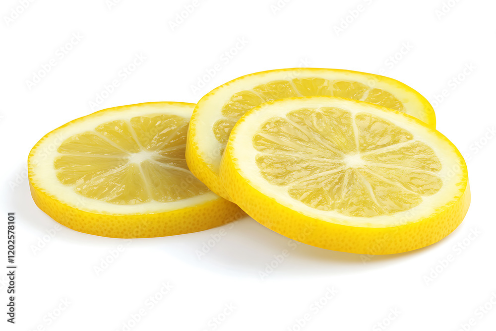 Poster round citrus slices isolated on a white background