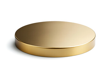 Round gold podium isolated on a white background