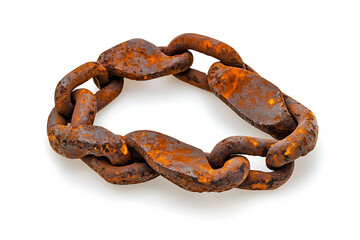 Fototapeta premium Rusty chain isolated on a white background