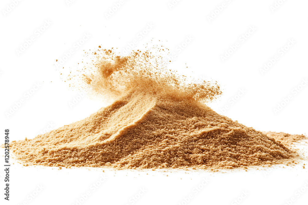 Poster sand explosion dust isolated on a white background