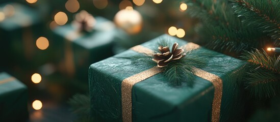 Emerald Green Christmas Gift Under the Tree