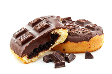 Pain au chocolat with chocolate isolated on a white background