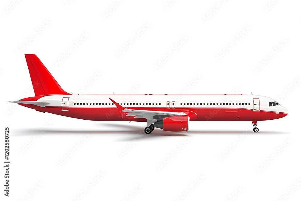 Poster passengers airplane side view isolated on a white background