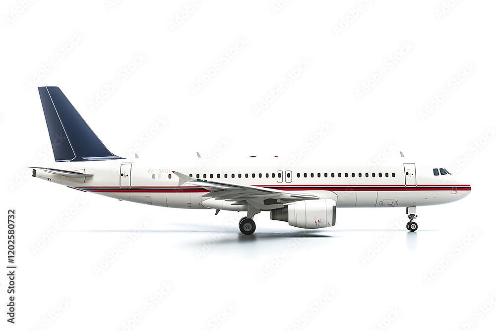 Poster passengers airplane side view isolated on a white background