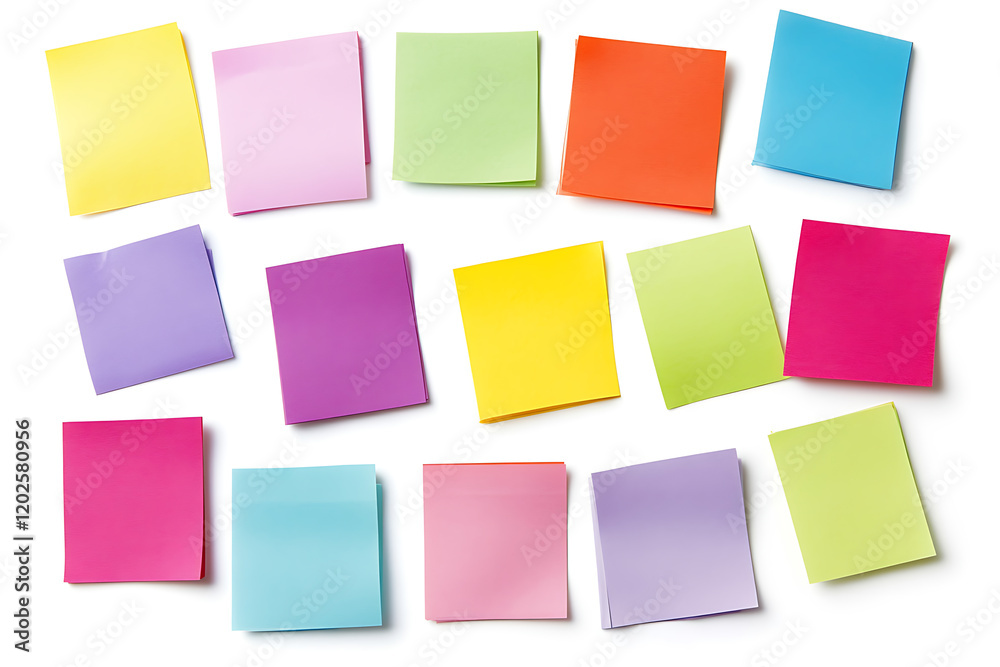 Poster set of colorful sticky note isolated on a white background